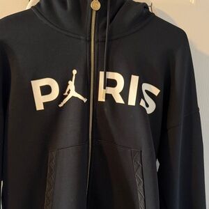 PARIS SAINT GERMAIN HOODIE JORDAN X PSG - BLACK/METALLIC GOLD/WHITE